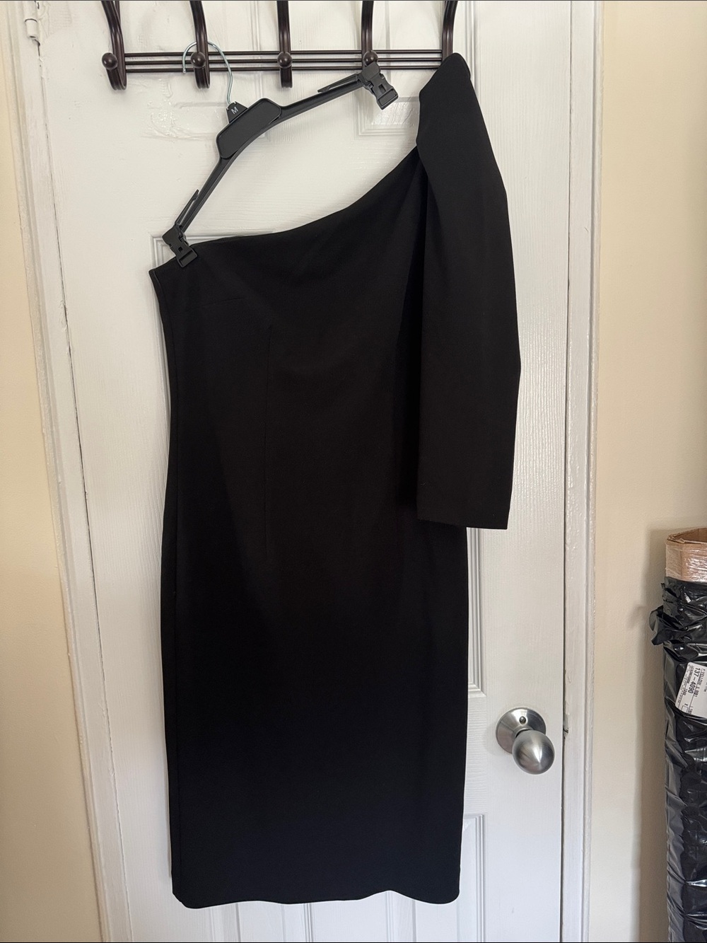 Trina Turk One-Shoulder Black Sheath Dress